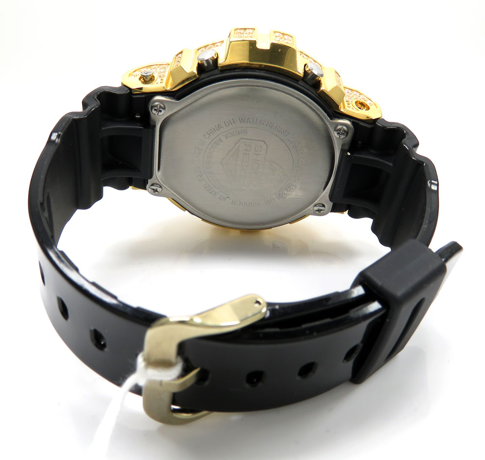 Mens white cz dw-6900 yellow stainless steel g-shock watch 5.00ct - Image 4