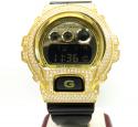 Mens white cz dw-6900 yellow stainless steel g-shock watch 5.00ct