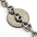 .925 white sterling silver puff gucci link chain 20-30 inch 8mm