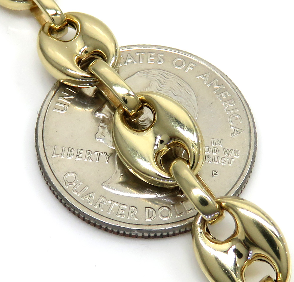 14k yellow gold gucci puff link chain 24 inches 8.00mm - Image 3