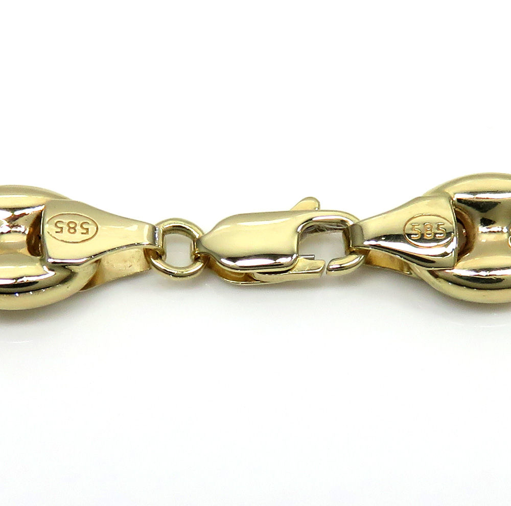 14k yellow gold gucci puff link chain 24 inches 8.00mm