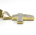 10k yellow gold 4 row diamond cross pendant 0.69ct
