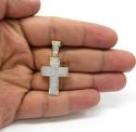 10k yellow gold 4 row diamond cross pendant 0.69ct