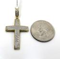 14k yellow or white gold 3 row diamond cross pendant 0.50ct