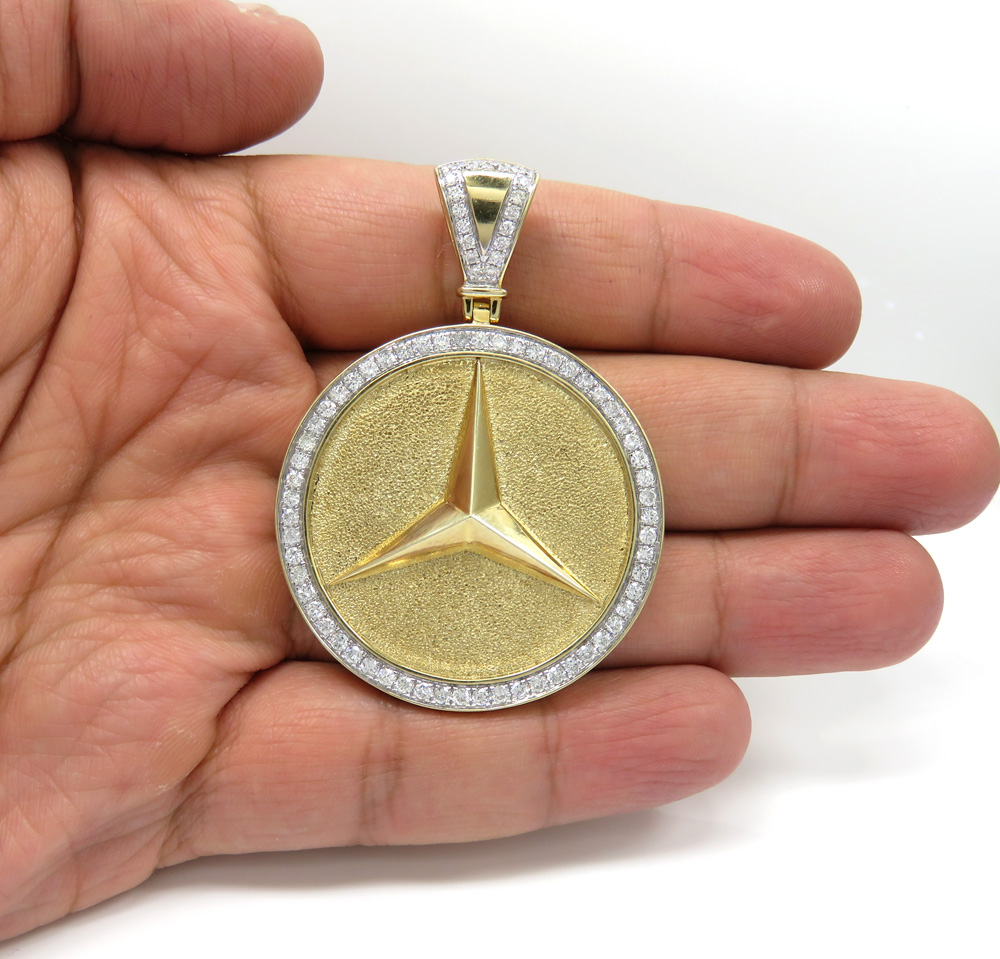 10k yellow gold large diamond star medallion pendant 2.02ct - Image 5
