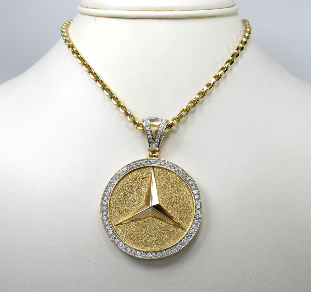 10k yellow gold large diamond star medallion pendant 2.02ct - Image 6