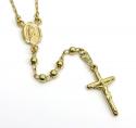 14k yellow gold smooth bead rosary chain 26 inch 3mm