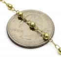 14k yellow gold smooth bead rosary chain 26 inch 3mm
