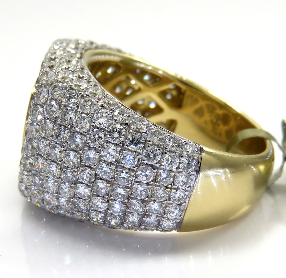 10k yellow gold dome shaped cluster round diamond fashion ring 4.91ct