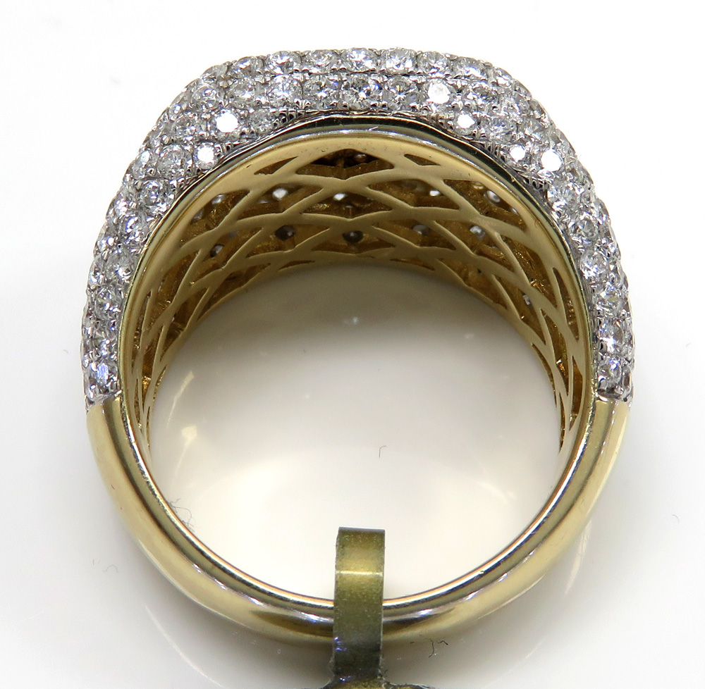 10k yellow gold dome shaped cluster round diamond fashion ring 4.91ct - Image 4