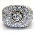 10k yellow gold dome shaped cluster round diamond fashion ring 4.91ct