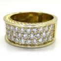 10k yellow gold 3 row big diamond wedding band ring 2.52ct