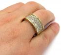 10k yellow gold 3 row big diamond wedding band ring 2.52ct