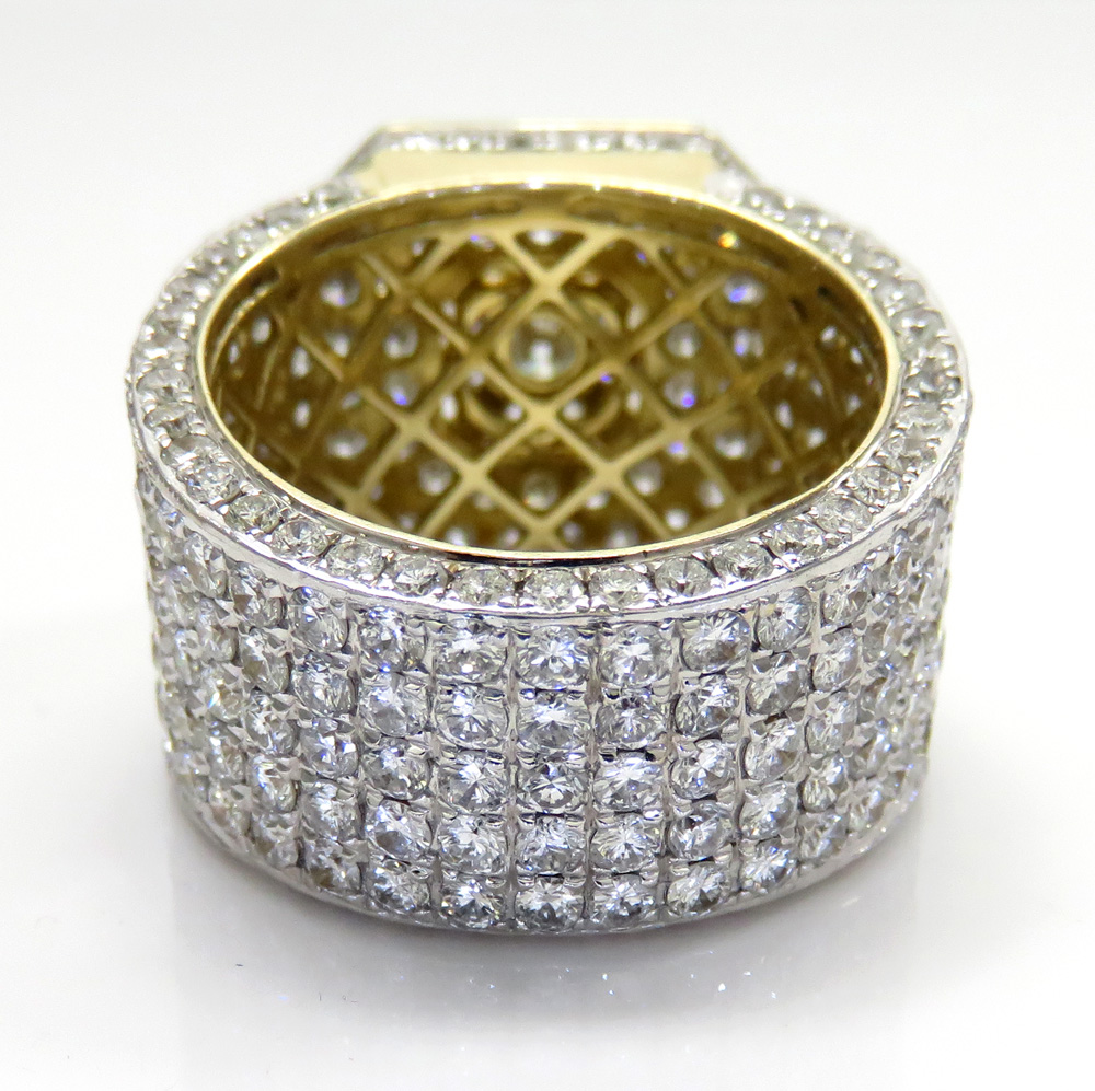 10k yellow gold fully iced out diamond xl ring 8.41ct - Image 4