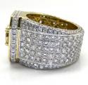 10k yellow gold fully iced out diamond xl ring 8.41ct