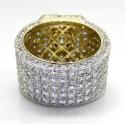 10k yellow gold fully iced out diamond xl ring 8.41ct