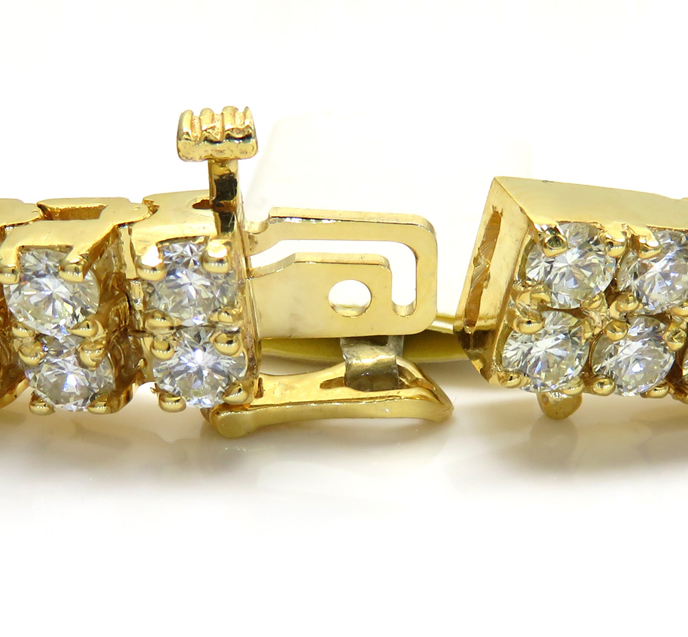 10k Gold 2 Row 5 carat Chocolate Diamond Tennis Bracelet Wide 7.25 BG726