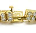 10k yellow gold 2 row diamond tennis bracelet 8 inch 14.23ct