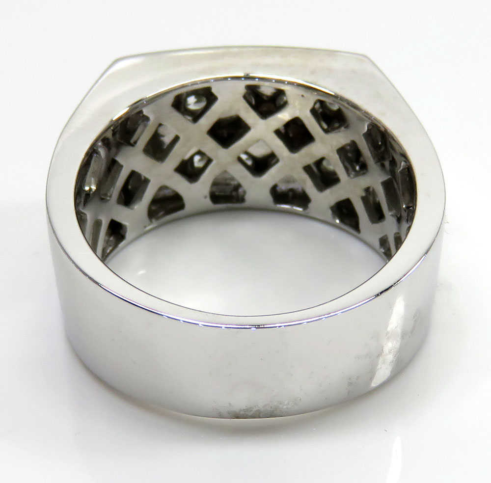 14k white gold 2 row 20 pointer diamond wedding band ring 3.70ct