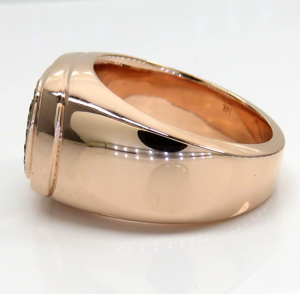 14k rose gold brown diamond dome pave band ring 0.78ct - Image 3
