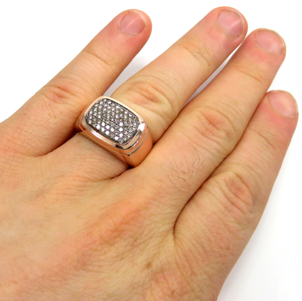 14k rose gold brown diamond dome pave band ring 0.78ct