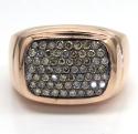 14k rose gold brown diamond dome pave band ring 0.78ct