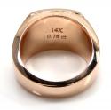 14k rose gold brown diamond dome pave band ring 0.78ct