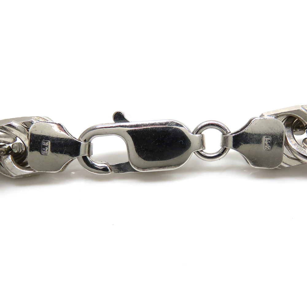 14k white gold solid diamond cut rope chain 28 inch 8mm