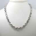 14k white gold solid diamond cut rope chain 28 inch 8mm