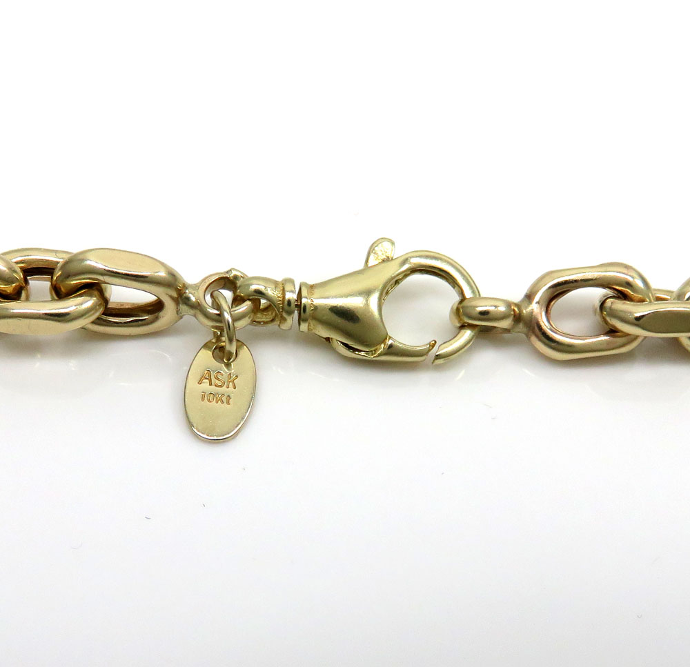 10k yellow gold hollow cable link chain 20-26 inch 6mm