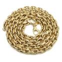 10k yellow gold hollow cable link chain 20-26 inch 6mm