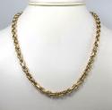 10k yellow gold hollow cable link chain 20-26 inch 6mm