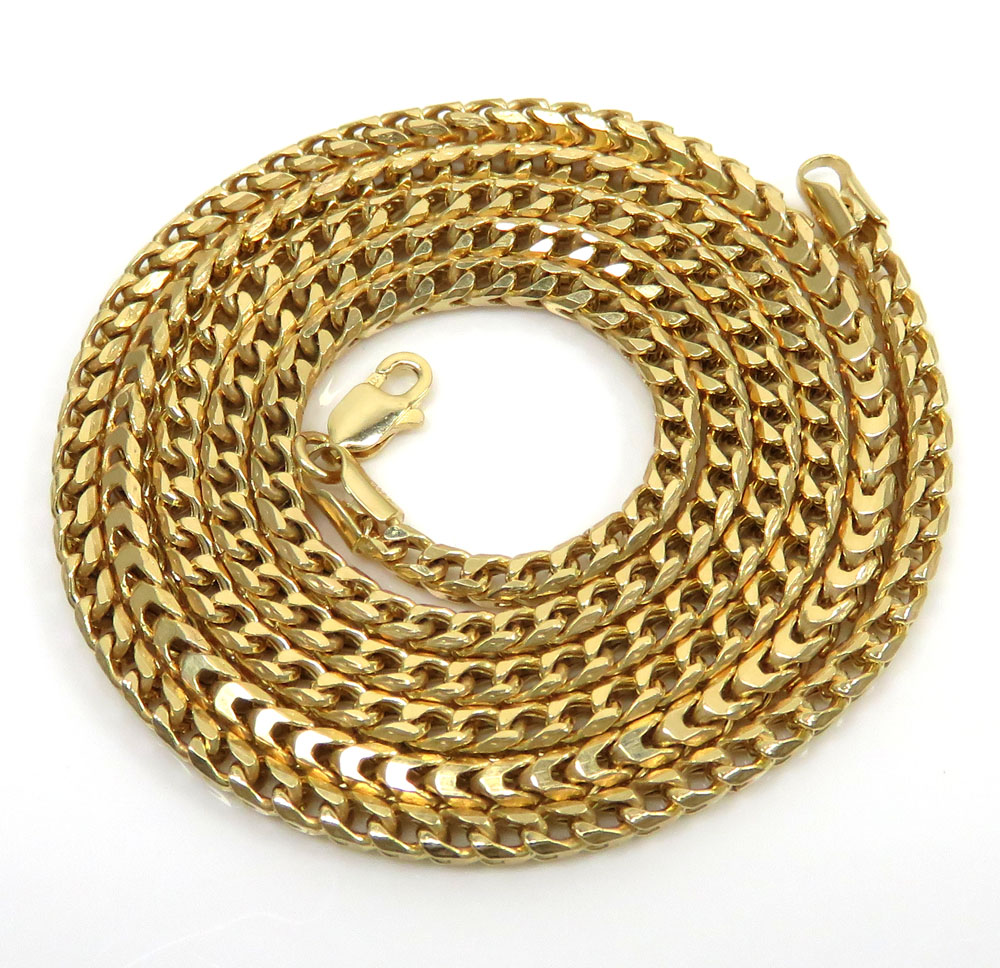 10k yellow gold polish eight sided franco 24 inch 2.6mm