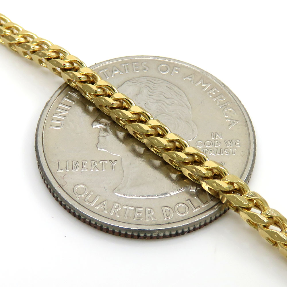 10k yellow gold polish eight sided franco 24 inch 2.6mm