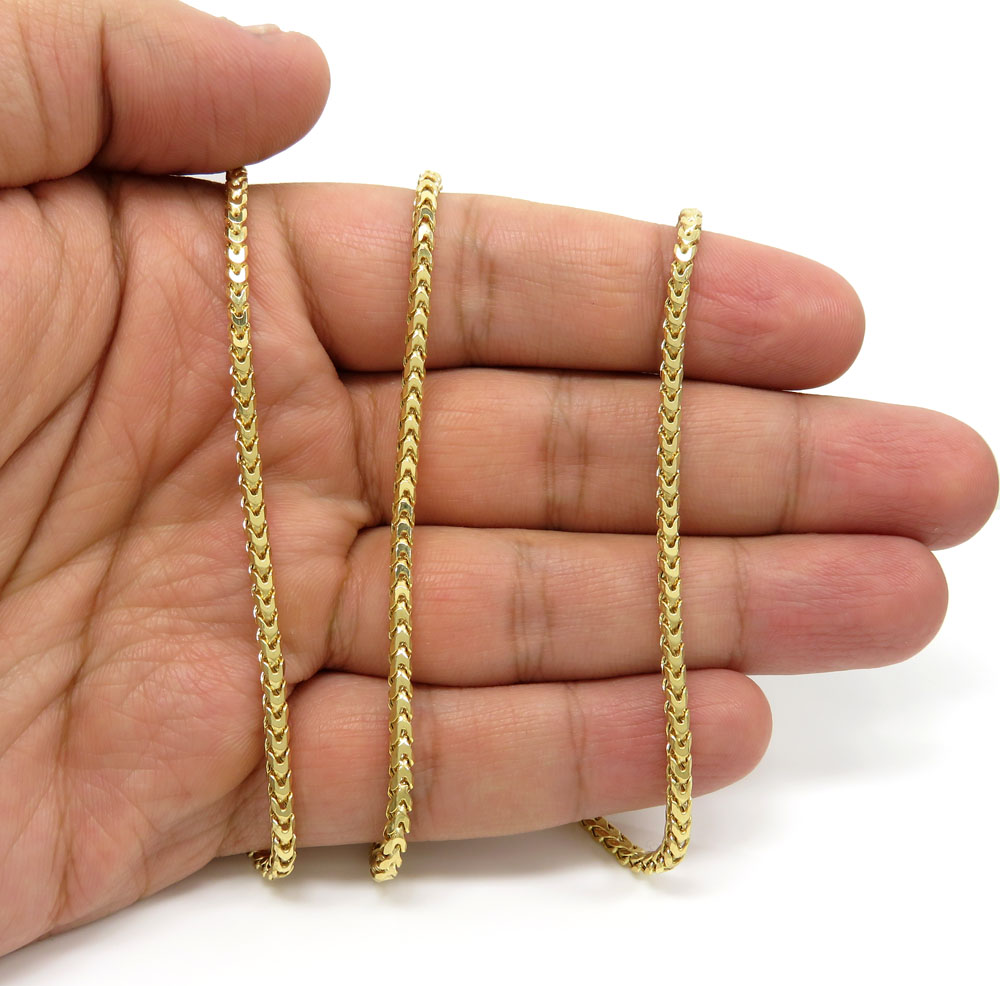 10k yellow gold polish eight sided franco 24 inch 2.6mm