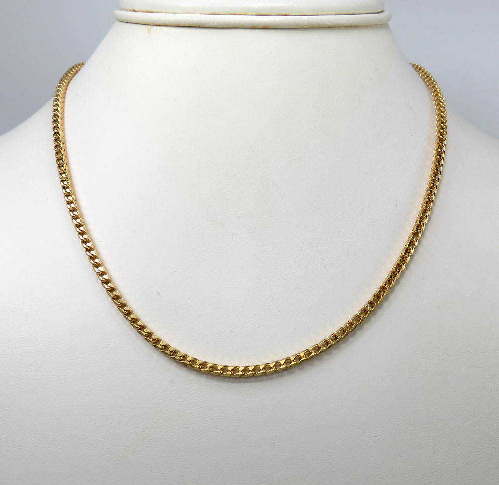 10k yellow gold polish eight sided franco 24 inch 2.6mm