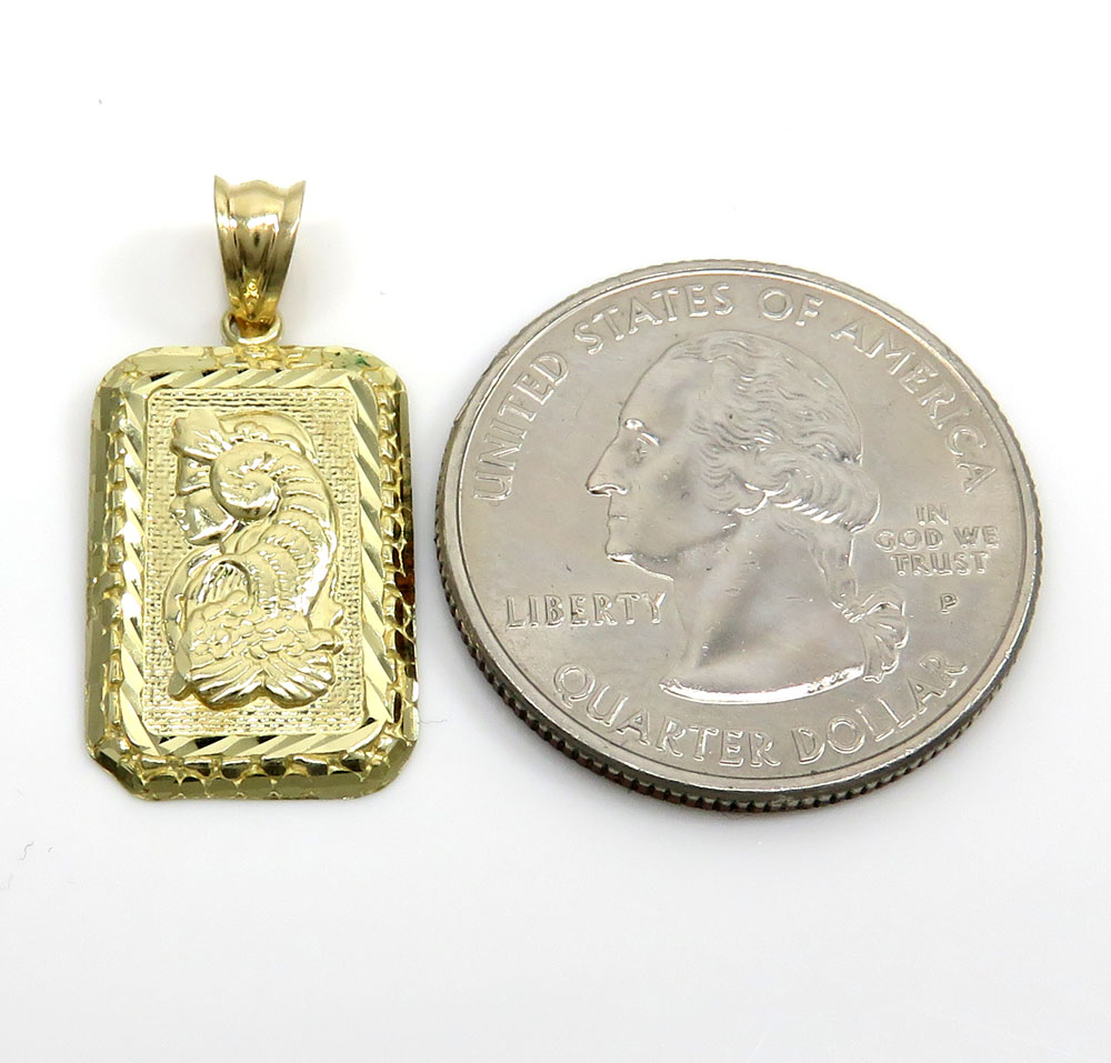 10k yellow gold mini gold bar pendant - Image 2