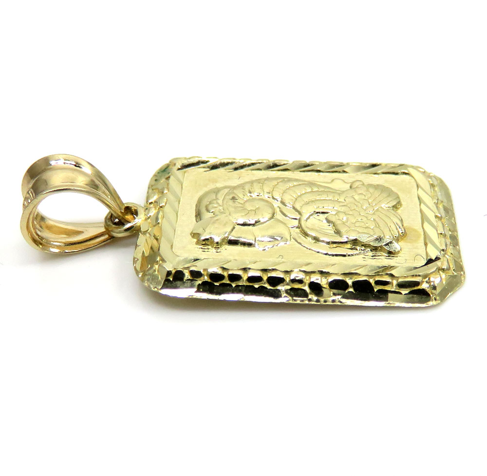 10k yellow gold mini gold bar pendant 