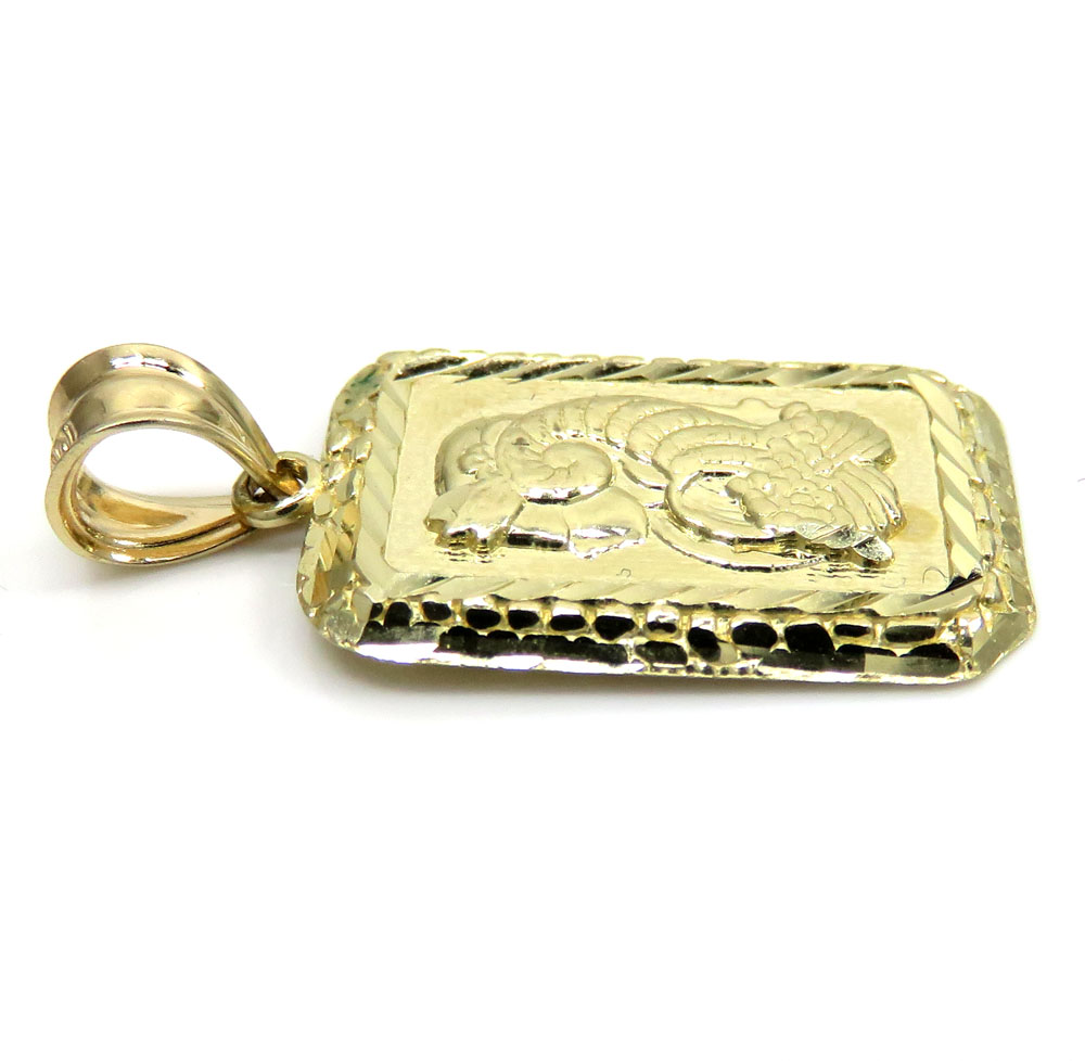 10k yellow gold mini gold bar pendant - Image 3