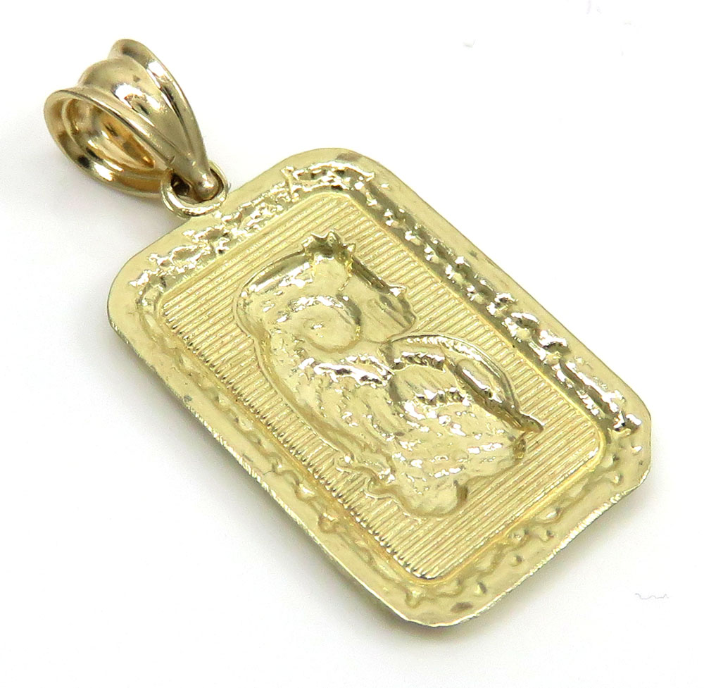 10k yellow gold mini gold bar pendant - Image 4