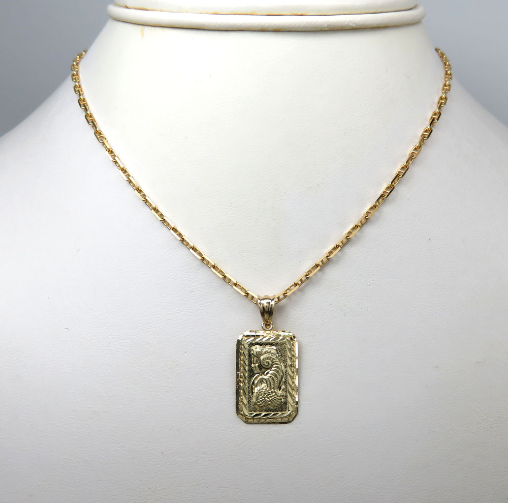 10k yellow gold mini gold bar pendant 