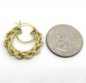 Ladies 10k yellow gold small rope hoops 