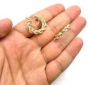 Ladies 10k yellow gold small rope hoops 