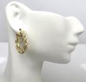Ladies 10k yellow gold small rope hoops 