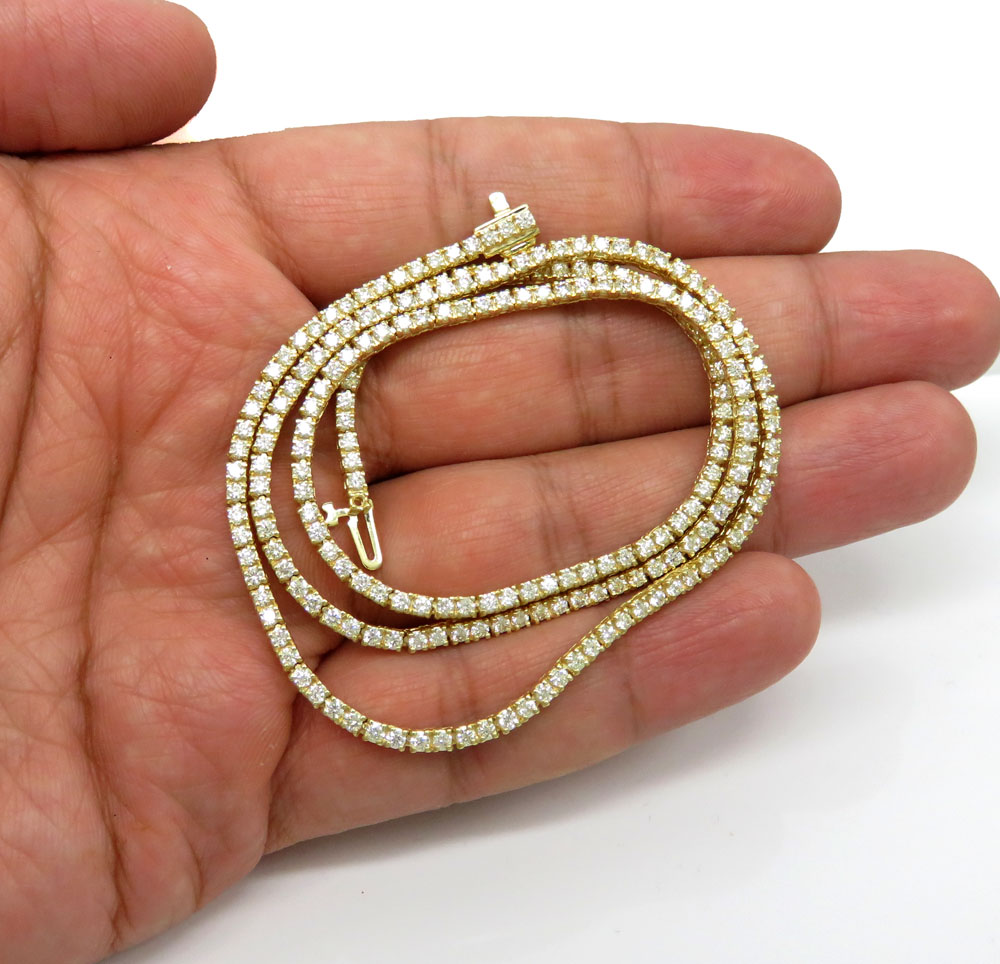 Tennis chain real gold Clearance