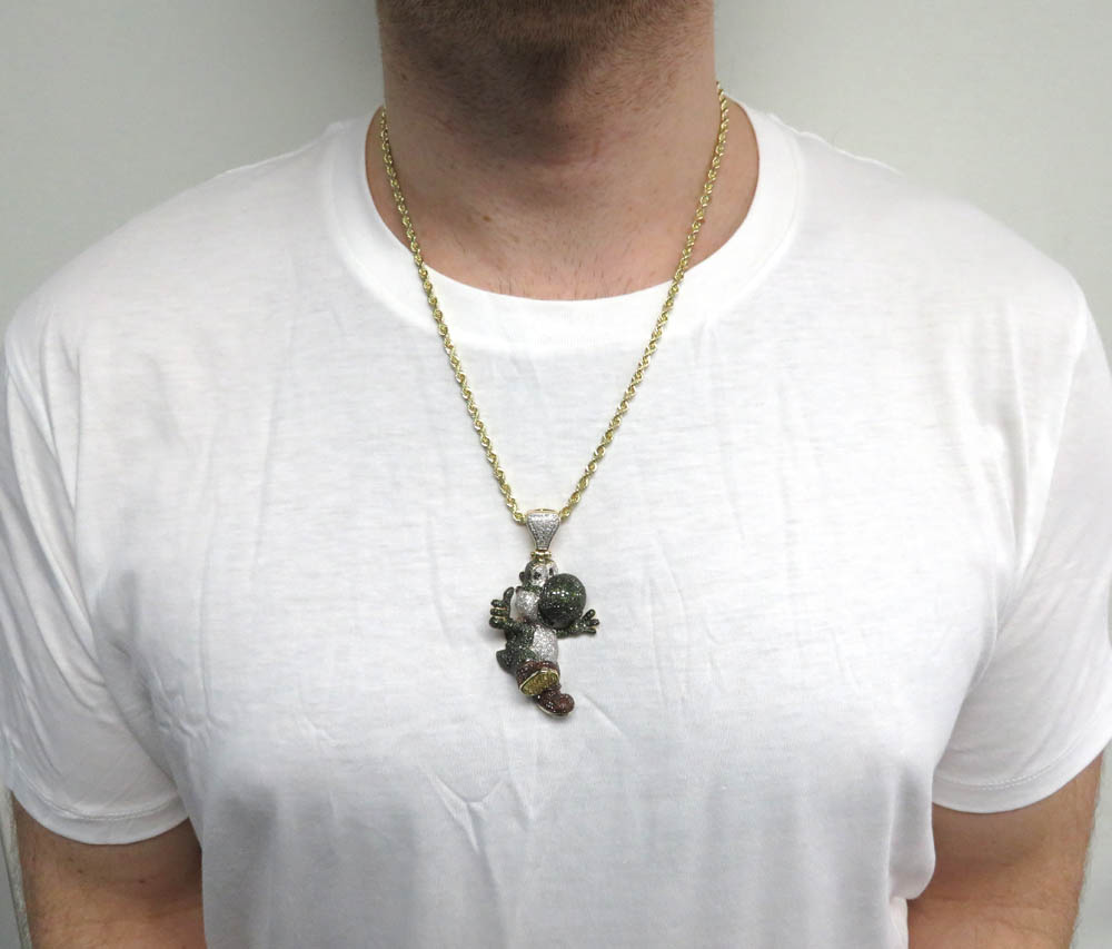 Yoshi 10k yellow gold diamond pendant 8.00ct - Image 7