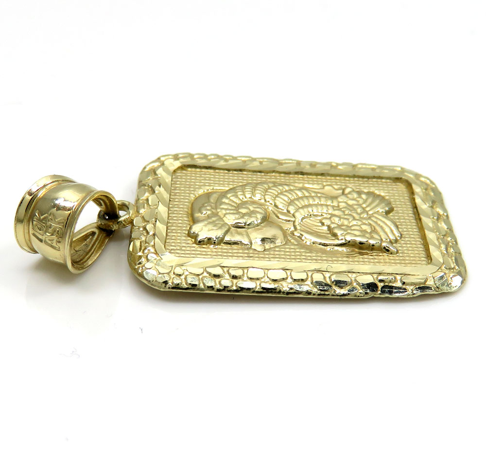 10k yellow gold medium gold nugget bar pendant 