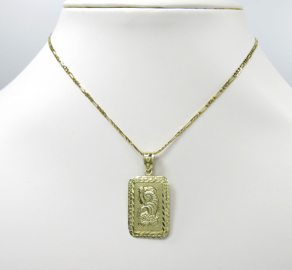 10k yellow gold medium gold nugget bar pendant 