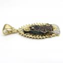 14k yellow gold red green & white diamond large lady of guadalupe pendant 0.91ct