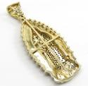 14k yellow gold red green & white diamond large lady of guadalupe pendant 0.91ct